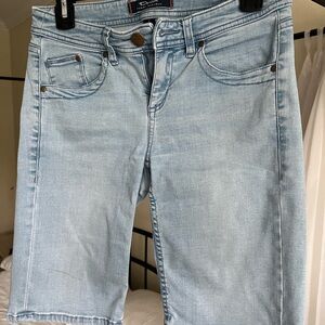 Jean length shorts size 2, but fits like a four or two kind of stretchy